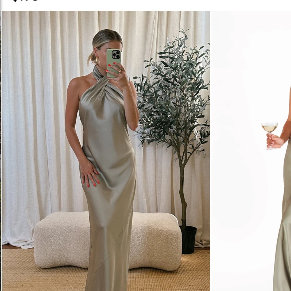 Show me your mumu jasmine halter maxi - moss green